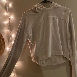 Lulu lemon cream/nude cropped hoodie